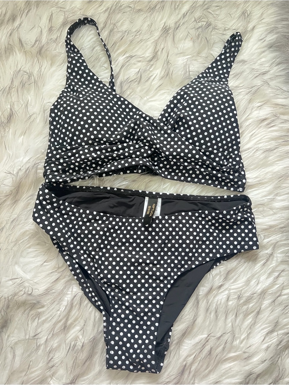 Nip Tuck Black Polka Dot Bikini Set